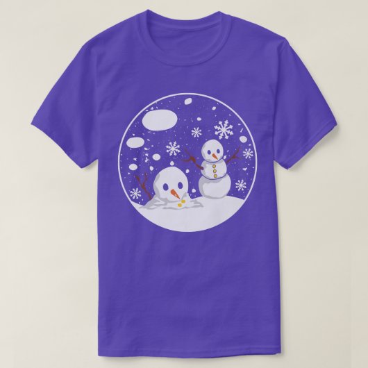 Snow Globe With Snowman Funny Pregnancy Reveal Mot T-Shirt (Design vorne)