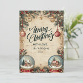 Snow Globe Wonderland Weihland Feiertagskarte (Stehend Vorderseite)