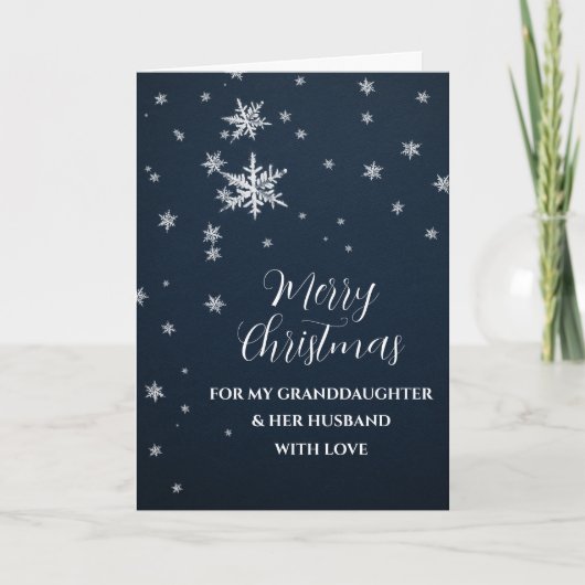 Snow Grandtochter und ihr Ehemann frohe Weihnachte Karte (Vorderseite)