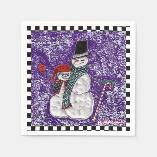 Snow Greetings Paper Napkins Serviette (Vorderseite)