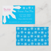 Snow Hair Stylist Snowflake Patter Business Cards Visitenkarte (Vorne/Hinten)