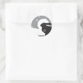 SNOW HARE RUNDER AUFKLEBER (Tasche)