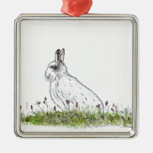 Snow Hare Silbernes Ornament