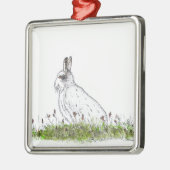 Snow Hare Silbernes Ornament (Links)