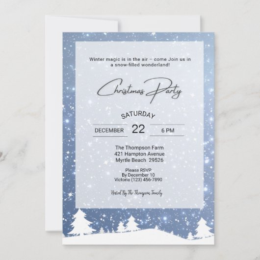 Snow Hillside Weihnachtsfeier Einladung (Vorderseite)