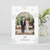 Snow Holiday Newlyweds Foto Weihnachten (Stehend Vorderseite)