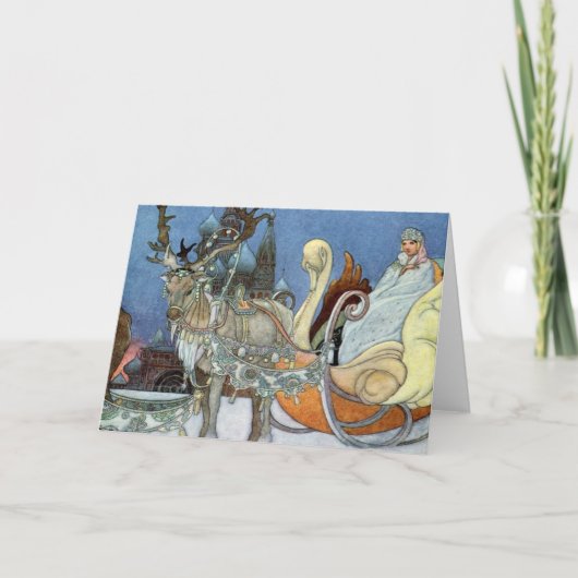 Snow Ice Queen Russian Princess Rentier Karte (Vorderseite)