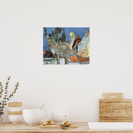 Snow Ice Queen Russian Princess Rentier Poster (Küche)