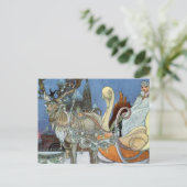 Snow Ice Queen Russian Princess Rentier Postkarte (Stehend Vorderseite)