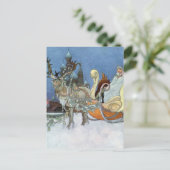 Snow Ice Queen Russian Princess Rentier Postkarte (Stehend Vorderseite)