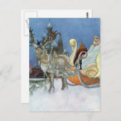 Snow Ice Queen Russian Princess Rentier Postkarte (Vorne/Hinten)