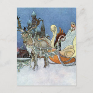 Snow Ice Queen Russian Princess Rentier Postkarte