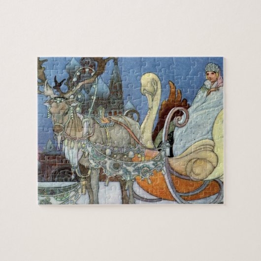 Snow Ice Queen Russian Princess Rentier Puzzle (Horizontal)