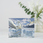 Snow Ice White Dragon Glacier Postkarte (Stehend Vorderseite)