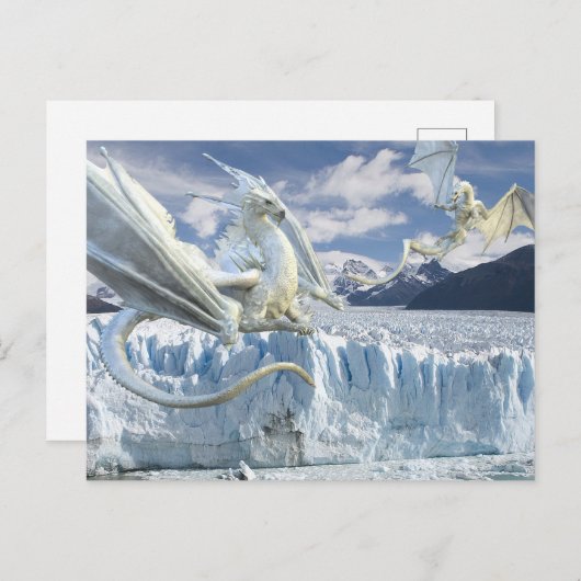 Snow Ice White Dragon Glacier Postkarte (Vorne/Hinten)