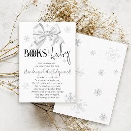 Snow In Love Bow Winter Books for Baby Shower Begleitkarte