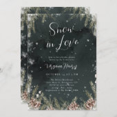 Snow In Love Bridal Shower Einladung (Vorne/Hinten)