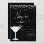 Snow in Love Modern Snowflake Bridal Shower Einladung (Vorne/Hinten)