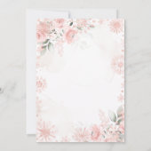 Snow In Love Pink Bow Floral Christmas Birthday Einladung (Rückseite)