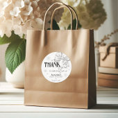 Snow In Love White Bow Baby Shower Winter Favor Runder Aufkleber