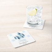 Snow in Love Winter Snowflakes Bridal Shower Rechteckiger Pappuntersetzer (Vor Ort)