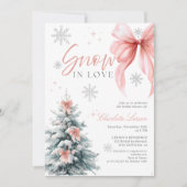 Snow in love Winter Wonderland Bow Bridal Shower Einladung (Vorderseite)