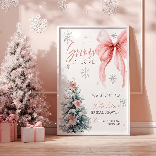 Snow in Love Winter Wonderland Bridal Shower Poster