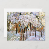 Snow in October, beautiful painting,  Feiertagspostkarte (Vorne/Hinten)