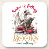 Snow Is Falling, Books Are Calling Getränkeuntersetzer (Vorderseite)