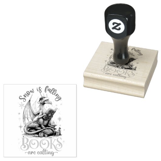 Snow Is Falling, Books Are Calling  Gummistempel (Stempel)