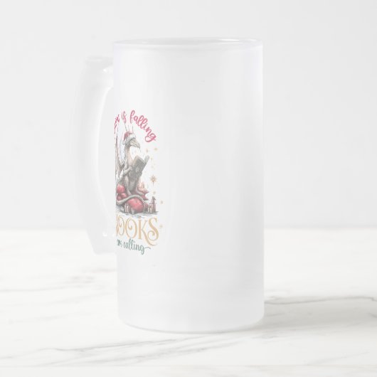 Snow Is Falling, Books Are Calling Mattglas Bierglas (Vorderseite Links)