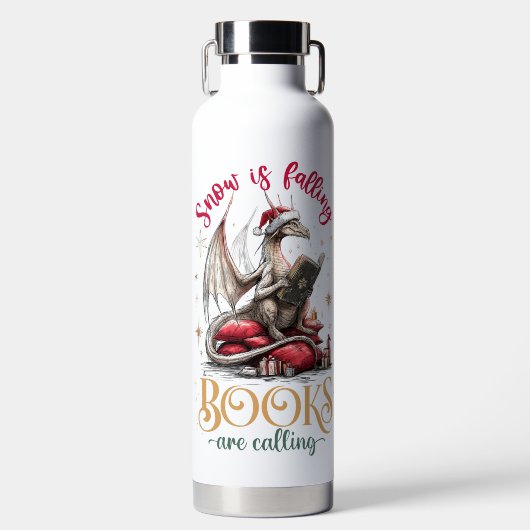 Snow Is Falling, Books Are Calling Trinkflasche (Vorderseite)