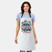 Snow is Falling Wine is Calling Christmas Apron Schürze (Getragen)