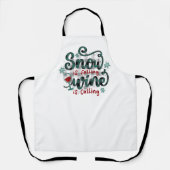 Snow is Falling Wine is Calling Christmas Apron Schürze (Vorderseite)