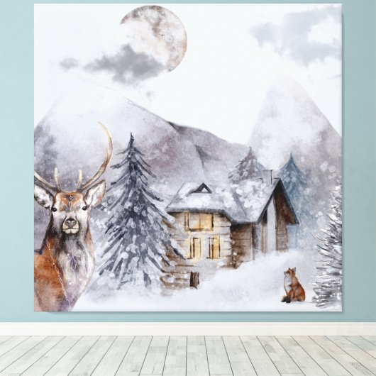 Snow & Kariou & Fox Leinwanddruck (Insitu (Holzboden))