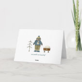 Snow Kids Christmas Card Feiertagskarte (Rückseite)