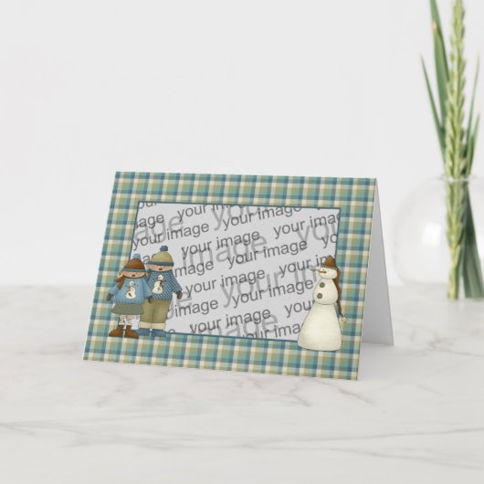 Snow Kids Christmas Card Feiertagskarte (Vorderseite)