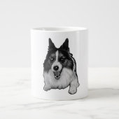 Snow-Kissed Corgi Hallo Jumbo-Tasse (Vorderseite)