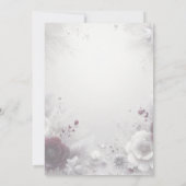 Snow-Kissed Plum and Ivory Floral Wedding Einladung (Rückseite)
