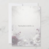 Snow-Kissed Plum and Ivory Floral Wedding Einladung (Rückseite)