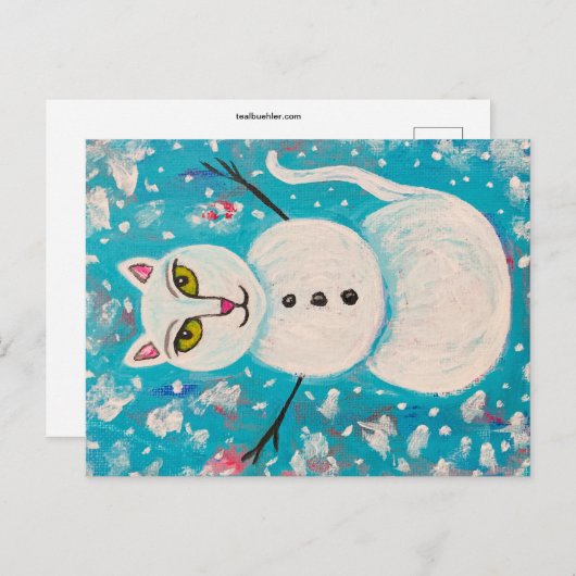 Snow Kitty Postkarte (Vorne/Hinten)
