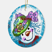 Snow Lady Snowman individuelle Name Keramik Ornament (Links)