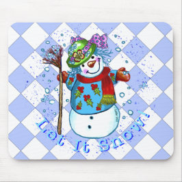 Snow Lady Snowman Mousepad