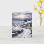 Snow Lane Landschaft Weihnachten Karte (Gelbe Blume)