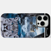 Snow Leopard am Winterschloss Case-Mate iPhone Hülle (Rückseite (Horizontal))