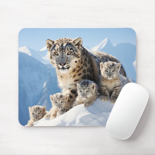 Snow Leopard Animal Wild Beauty Freedom Wilderness Mousepad (Mit Mouse)