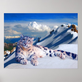 Snow Leopard auf dem Dach des Weltarchivs Poster