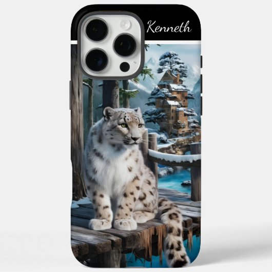 Snow Leopard auf der Winterbrücke Case-Mate iPhone Hülle (Rückseite)