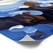 Snow Leopard auf einem Berg Poster (Ecke)