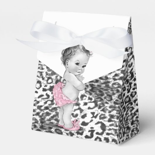 Snow Leopard Baby Dusche Fevor Boxen Geschenkschachtel (Vorderseite)